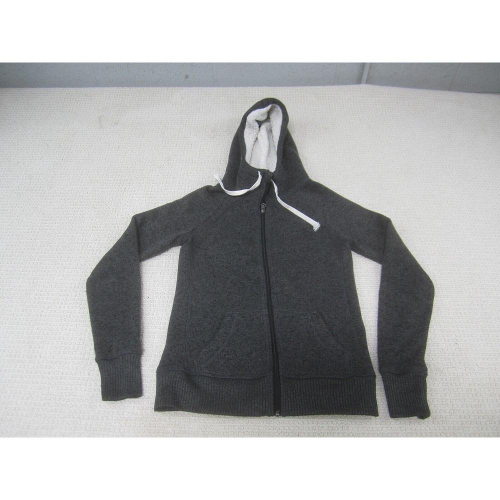 SO Jacket Womens Teens Medium Gray Hoodie Full Zip Casual Fleece‎ Sweater